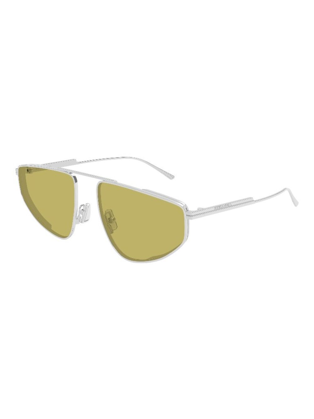 New Bottega Veneta Women's Sunglasses Silver Yellow Lens Metal Frame BV1466S 003